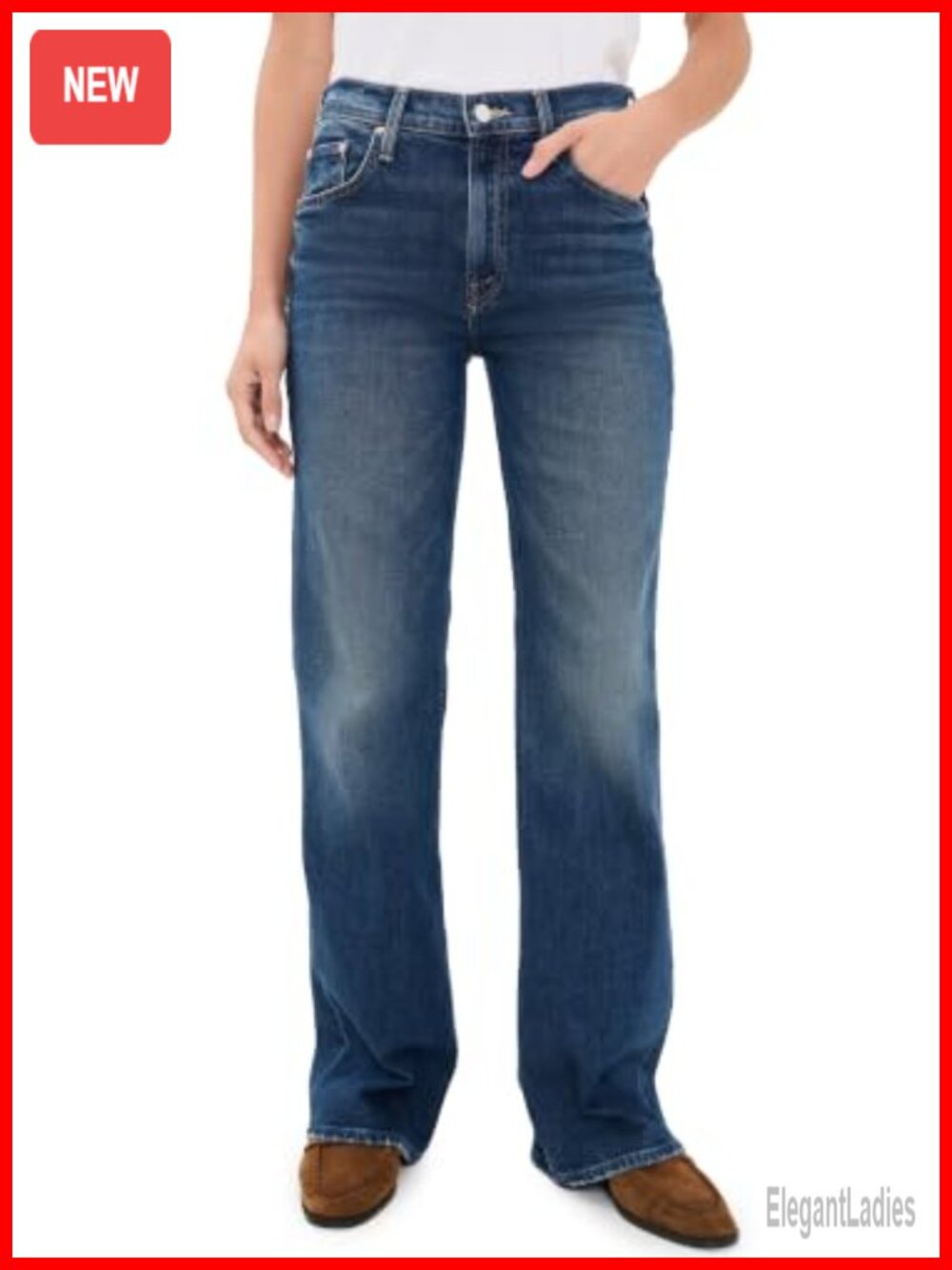 Mother Women's The Bookie Sneak Jeans Mid Rise Low Stretch Denim
